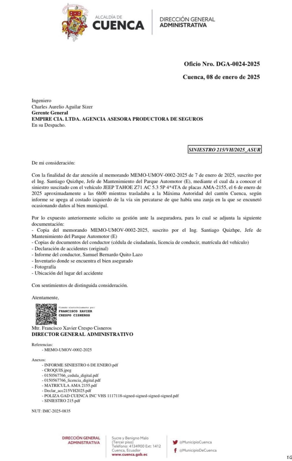 ALCALDE ZAMORA INFORME A CUENCA QUE PASÓ CON EL CARRO DE 150.000 DÓLARES QUE TANTO EXIGIÓ PARA SU SEGURIDAD, Y QUE FUE COMPRADO CON DINERO DEL LA CIUDADANA.-